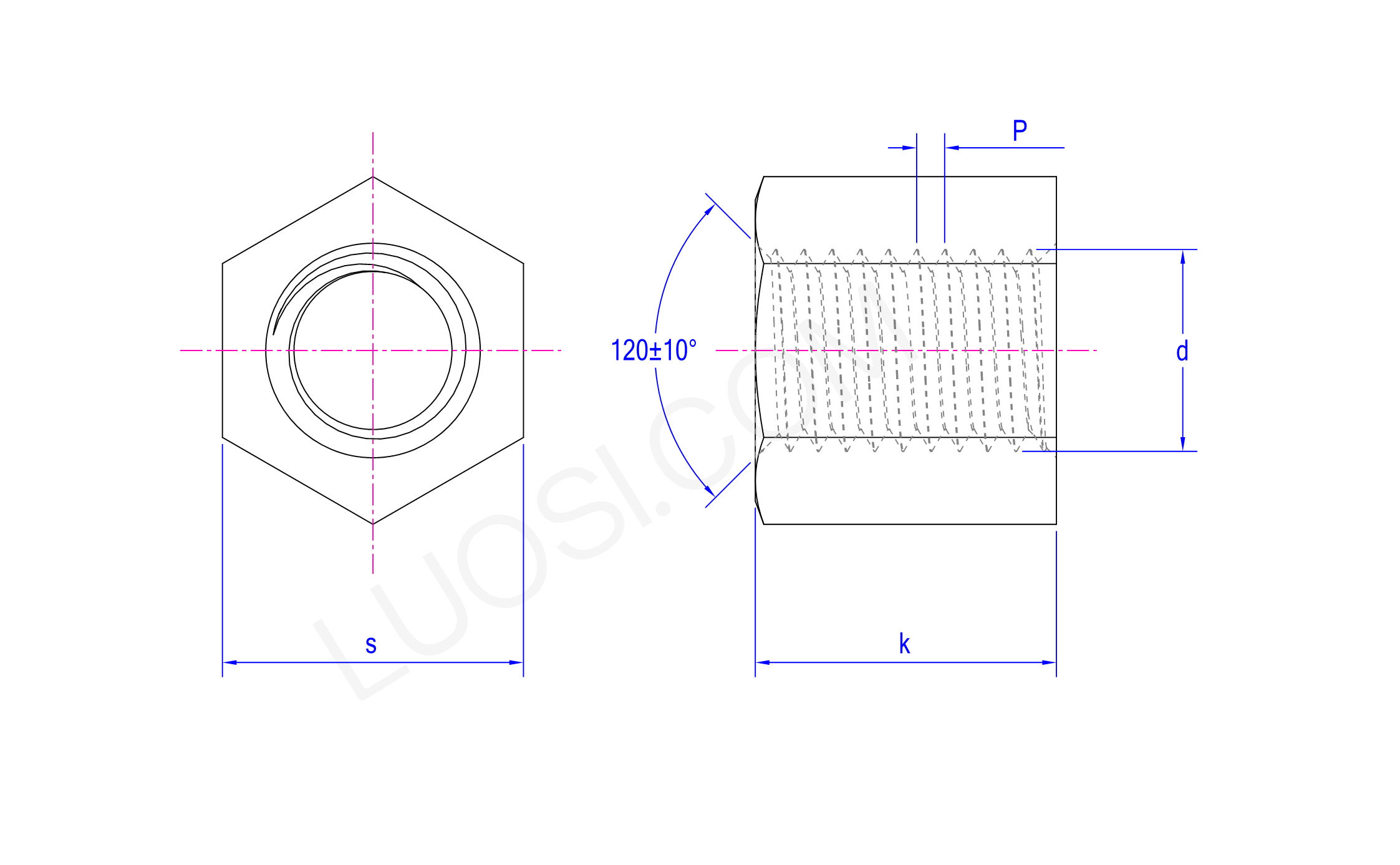 Extended Hexagon Nut parameter