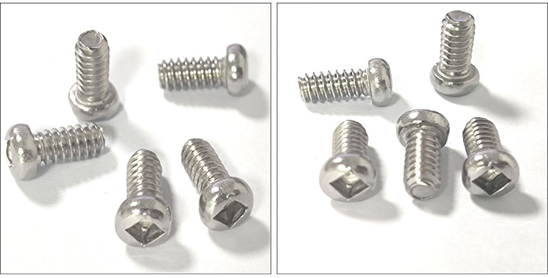 Pan head screw with square socket