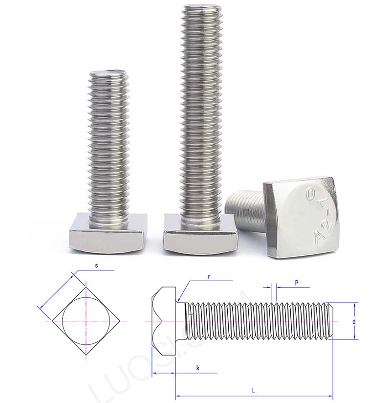 Turned Rough Square Head Full Thread Screw
