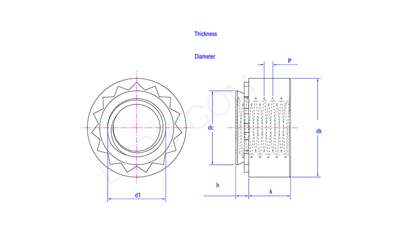 Flush-Mounting Clinching nut