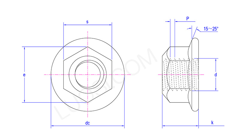 Metric Prevailing Torque Type Hexagon Flange Nuts