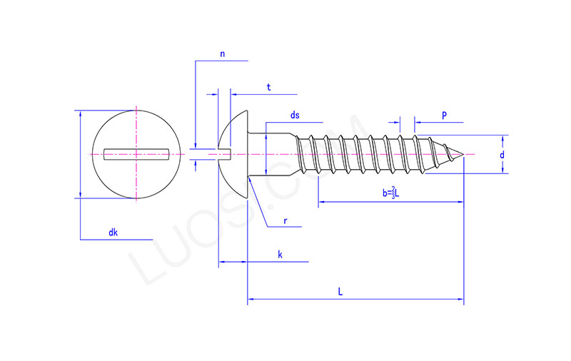 Wood Screw Slotted Round Head Brass